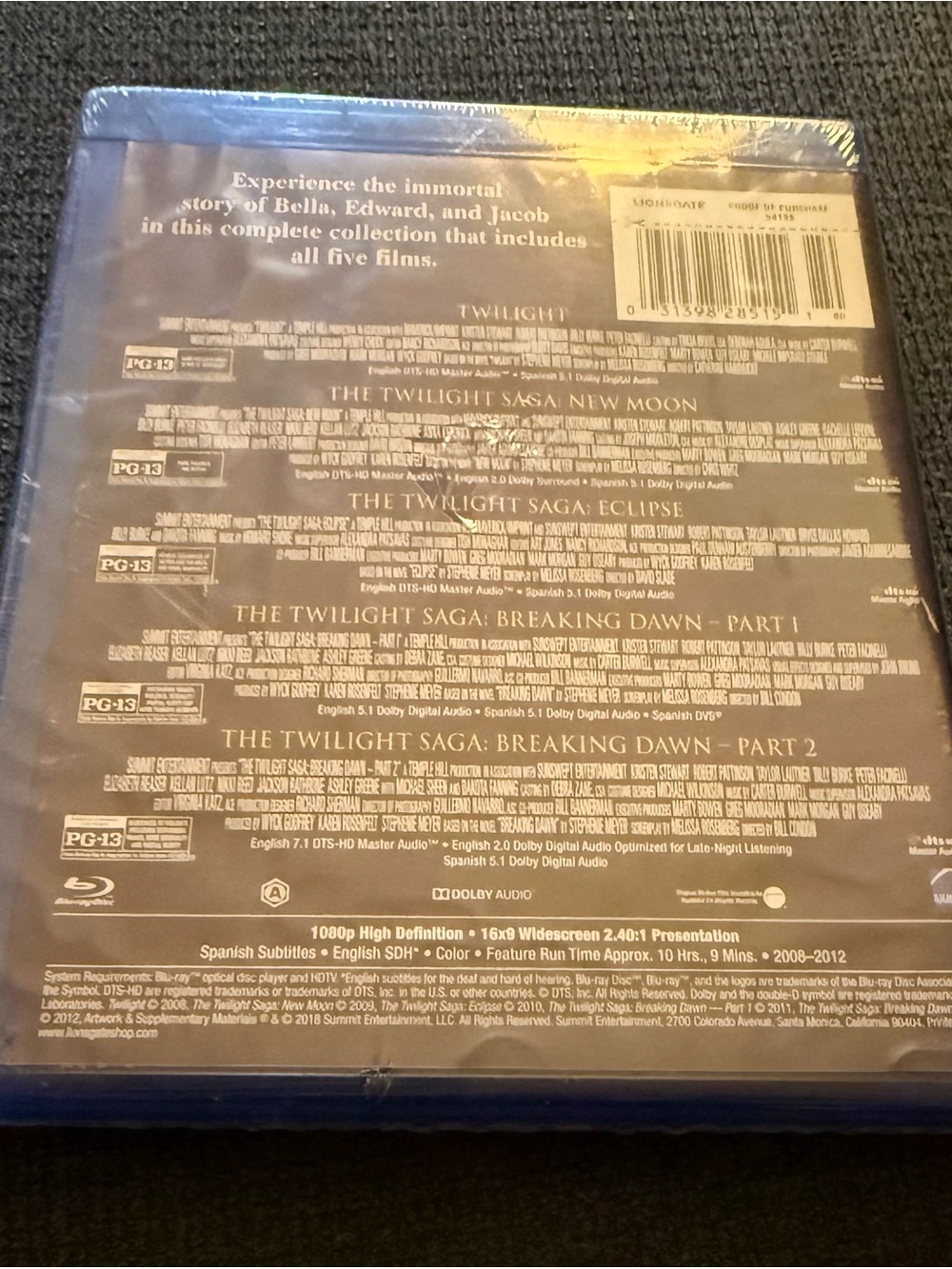 The Twilight Saga 5-Movie Collection BlueRay DVD Set - BNIP - Picture 2 of 3